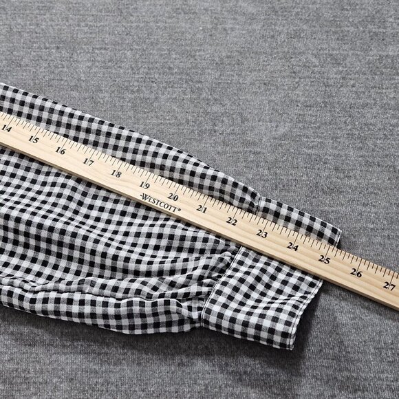 Torrid Top Womens 2X Black White Gingham Buttons LS Ruffles Boho Cottagecore - Picture 5 of 13